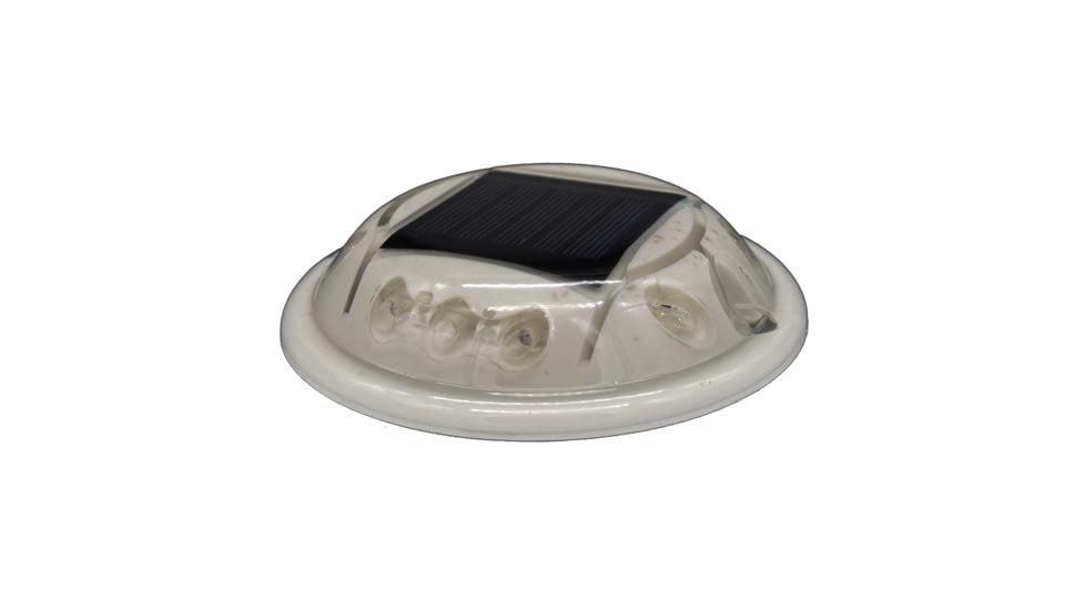 Hydro Glow C1R Round Solar Dock / Deck / Pathway Light, Red, C1R