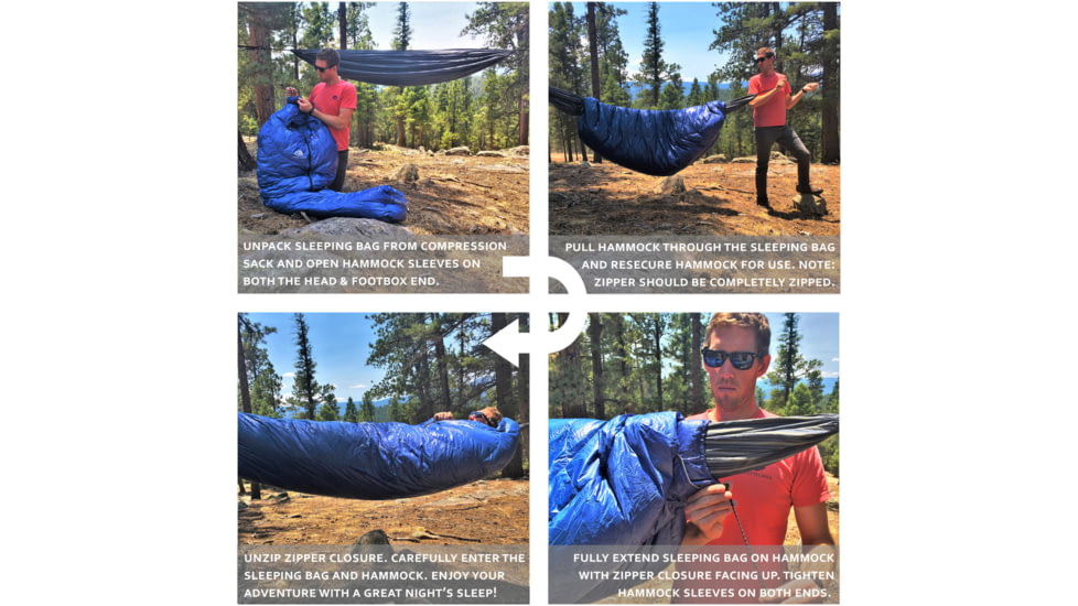 Hyke &amp; Byke Antero Hammock Compatible Goose Down Sleeping Bag, 800FP WR, 0F Degrees, 1354170990669