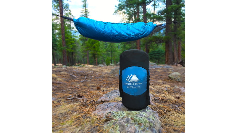 Hyke &amp; Byke Crestone Hammock Compatible Ultralight Down Sleeping Bag, 650FP WR, 0F Degrees, 1376065192013