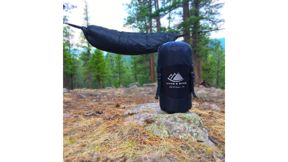Hyke &amp; Byke Crestone Hammock Compatible Ultralight Down Sleeping Bag, 650FP WR, 0F Degrees, 1376065192013