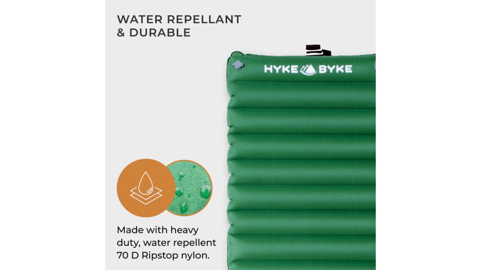 Hyke &amp; Byke Standard Appalachian Inflatable Sleeping Pad w/ Micro-Adjustment Valve, 4809732325453