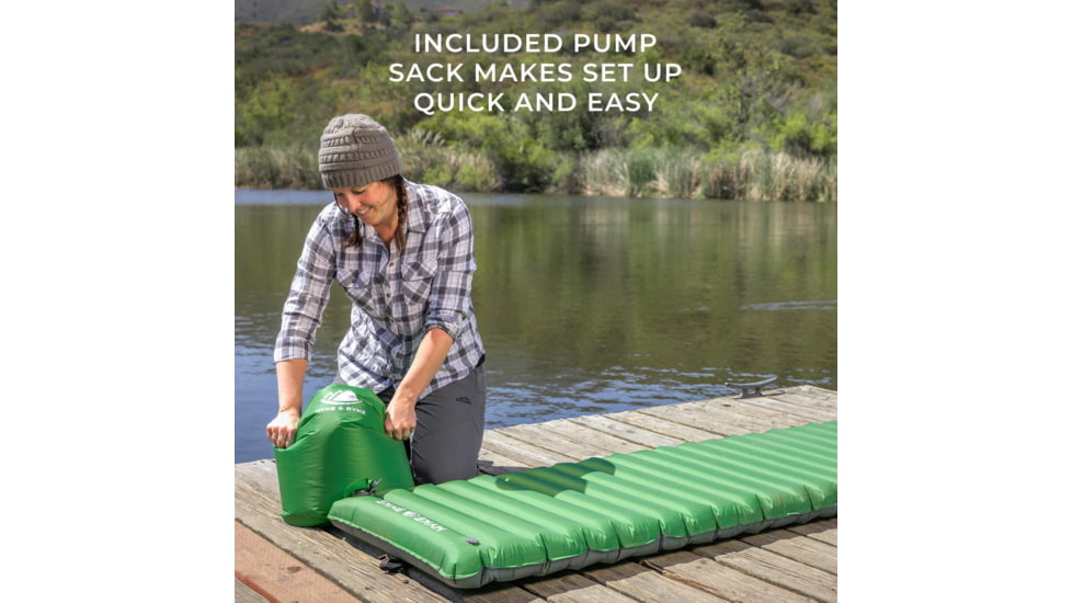 Hyke &amp; Byke Standard Appalachian Inflatable Sleeping Pad w/ Micro-Adjustment Valve, 4809732325453
