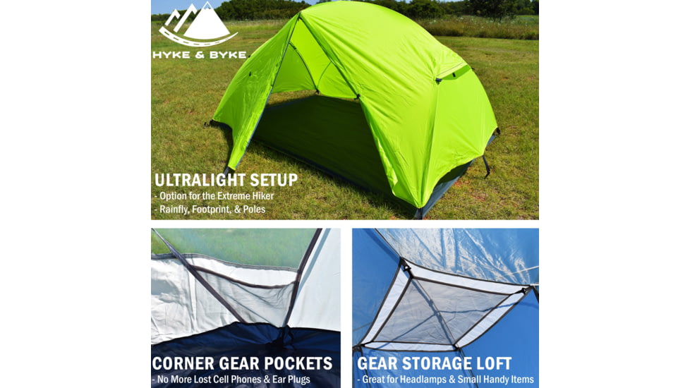 Hyke &amp; Byke Zion Backpacking Tent w/ Footprint - 1 Person, 2323207749709