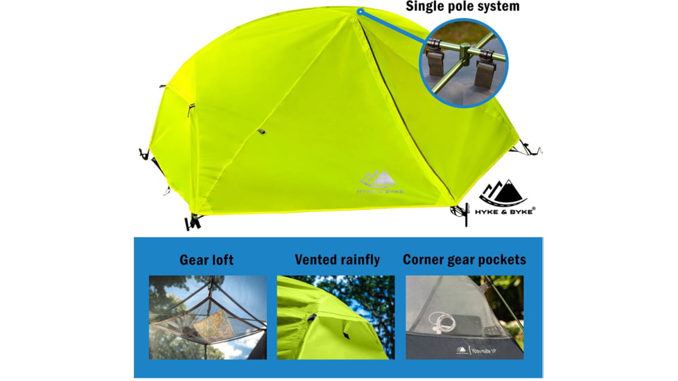Hyke &amp; Byke Zion Backpacking Tent w/ Footprint - 2 Person, 11812284422