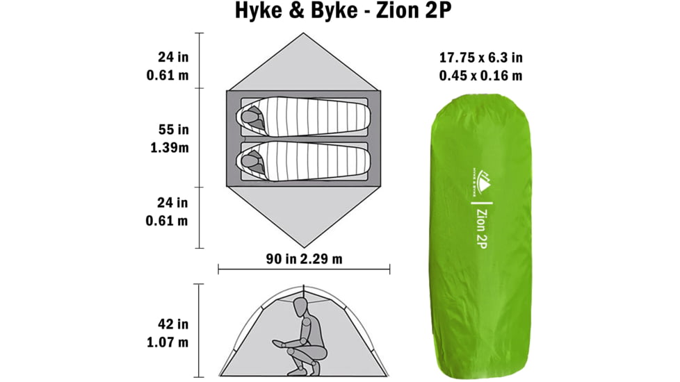 Hyke &amp; Byke Zion Backpacking Tent w/ Footprint - 2 Person, 11812284422