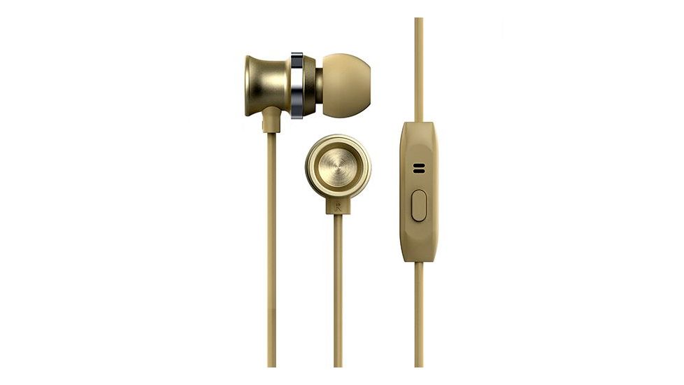 HyperGear dBm Metal Earphones w/Mic, Gold, Gold, 1 Year Limited Warranty, HYP-40501