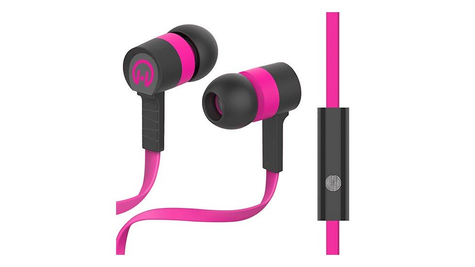 HyperGear Low Ryder Earphones w/Mic, Pink/Black, Pink &amp; Black, 1 Year Limited Warranty, HYP-39024