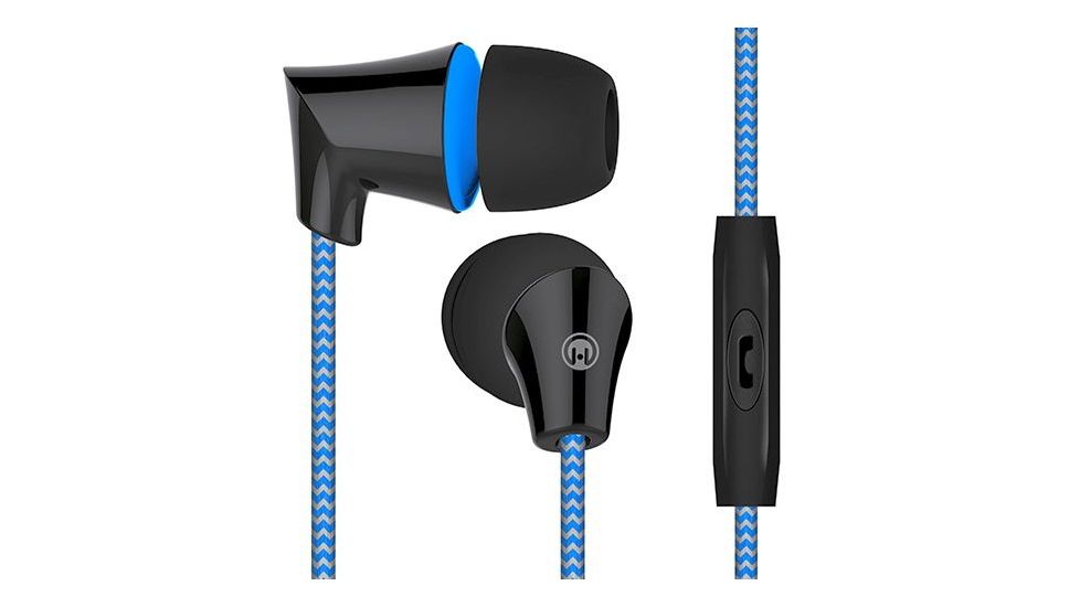 HyperGear Sound Wavez Braided Earphones w/Mic, Blue, Blue, 1 Year Limited Warranty, HYP-39727