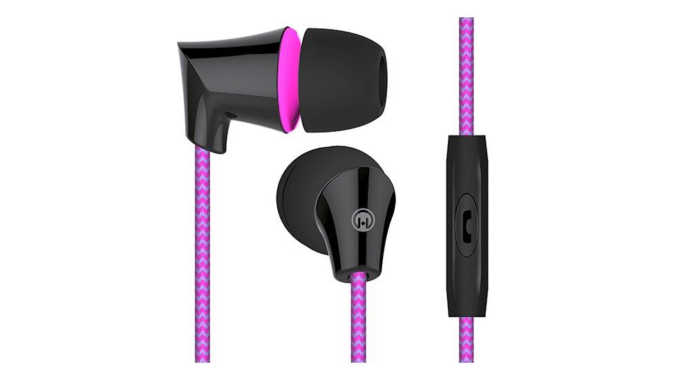 HyperGear Sound Wavez Braided Earphones w/Mic, Pink, Pink, 1 Year Limited Warranty, HYP-39710