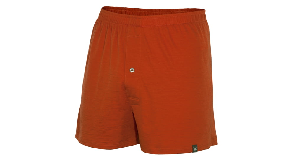 Ibex D-Lux Boxer - Men's-Blood Orange-Small