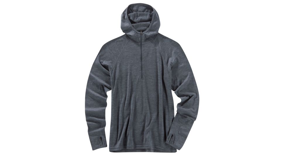 Ibex Hooded Indie - Men's-Pewter Heather-Medium