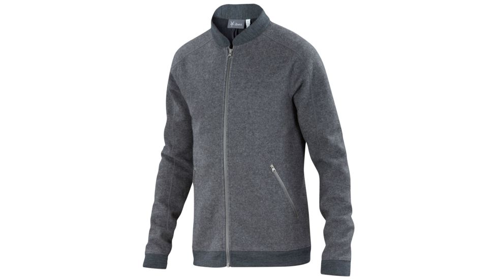 Ibex Hunters Point Bomber - Men's-Vintage Stone Heather-Large