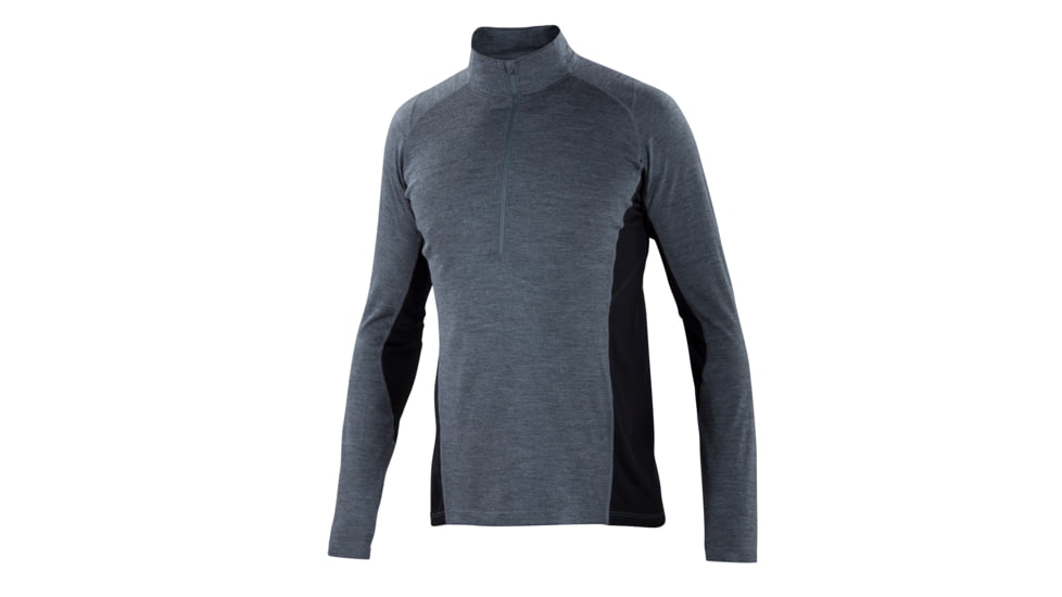 Ibex Indie Half Zip - Mens-Pewter Heather-Large