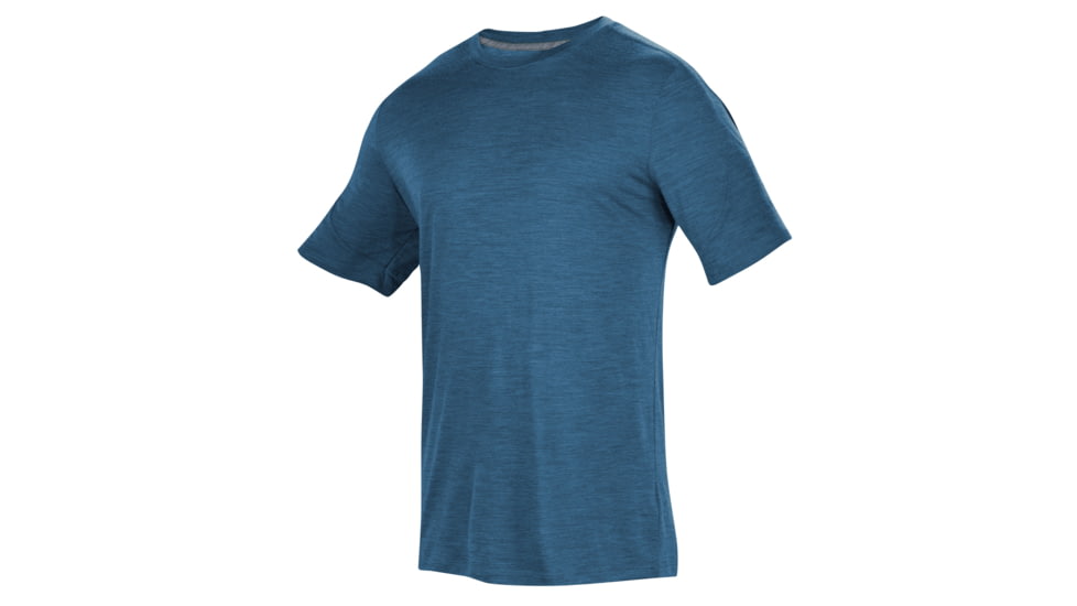 Ibex OD Heather Tee - Men's-Deep Cyan Heather-Large