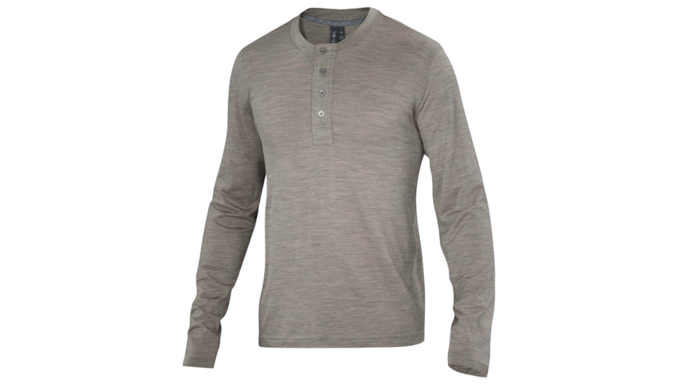 Ibex OD Henley - Men's-Rye Heather-Small