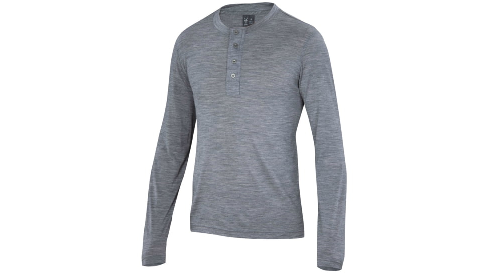 Ibex OD Henley - Men's-Stone Grey Heather-Small