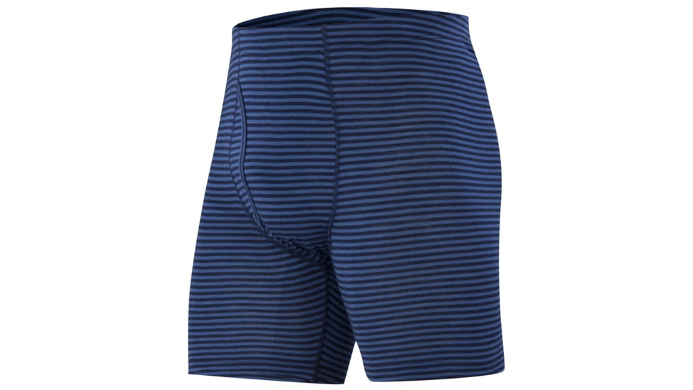 Ibex Woolies 1 Boxer Brief - Men's-Midnight/Baltic Stripe-5 in-Large