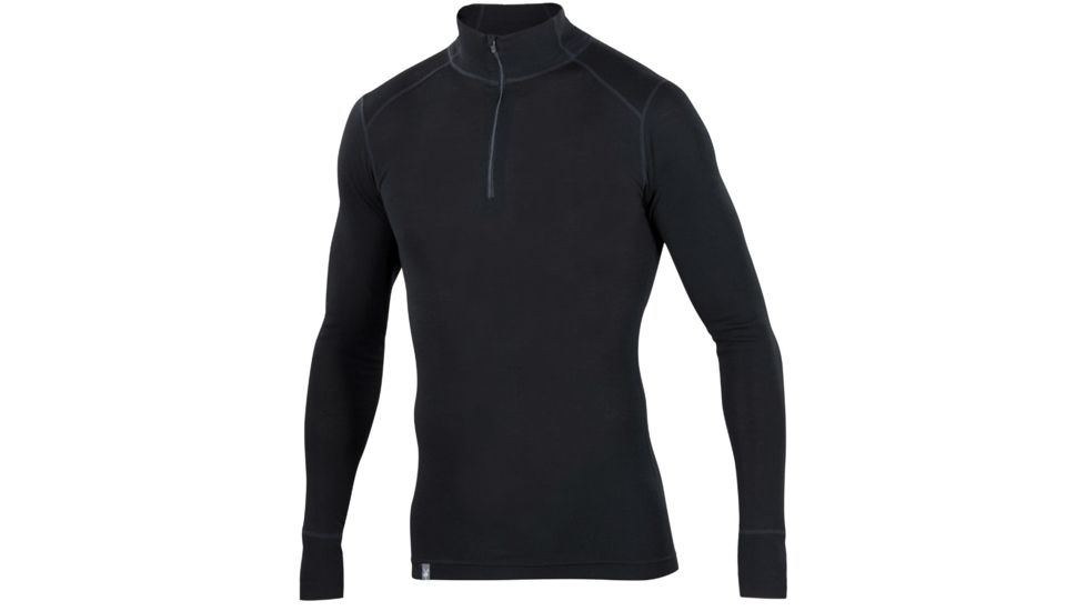 Ibex Woolies 1 Zip T-Neck - Mens-Black-Large