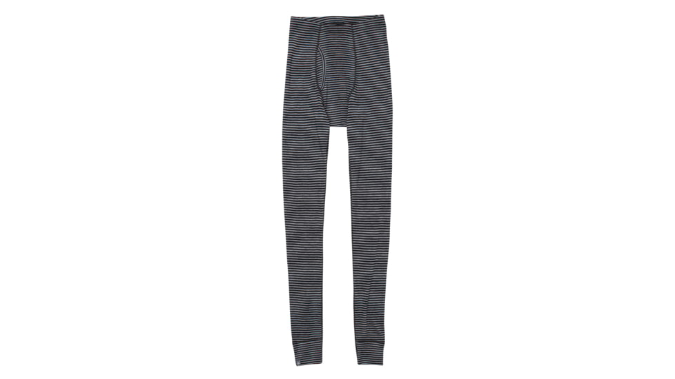 Ibex Woolies 150 Striped Bottom - Men's-Black/Medium Heather Grey-Small