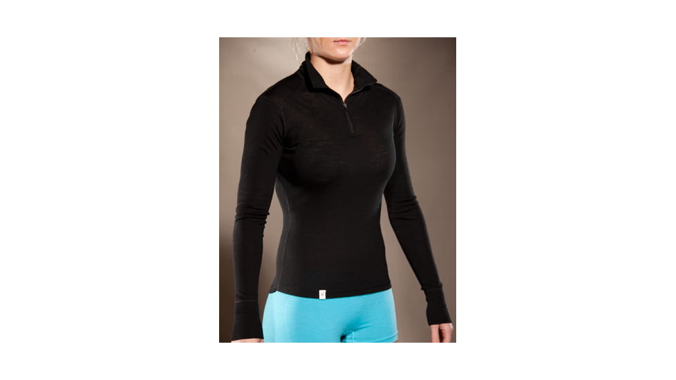 Ibex Woolies Zip T-Neck 150 - Women's - Black S