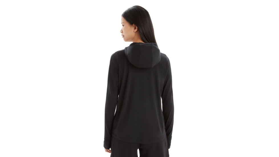 Icebreaker 125 Cool-Lite Sphere Long Sleeve Hoodie - Womens, Black, Large, IB0A56EX001L