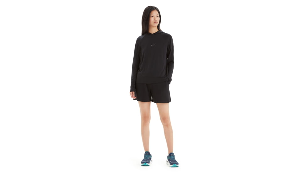 Icebreaker 125 Cool-Lite Sphere Long Sleeve Hoodie - Women's, Black, Large, IB0A56EX001L