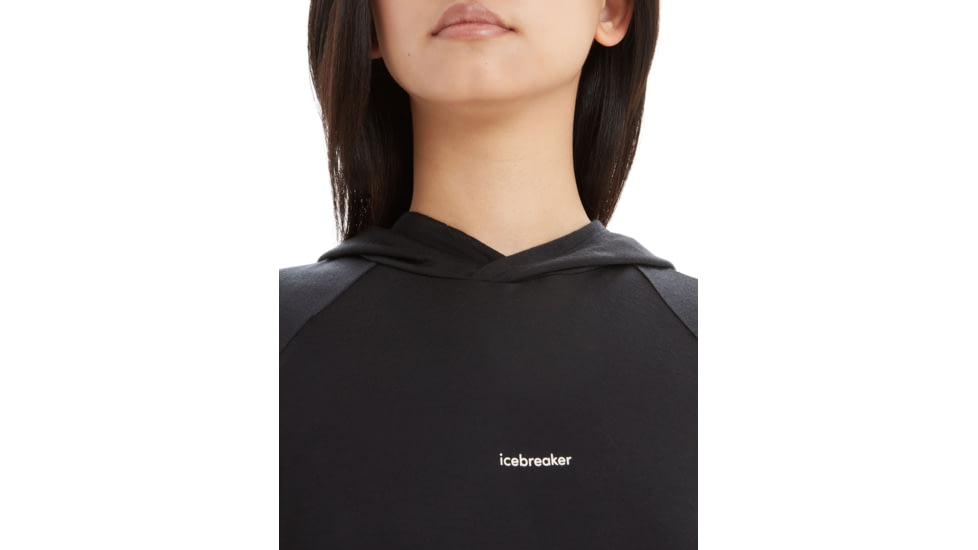 Icebreaker 125 Cool-Lite Sphere Long Sleeve Hoodie - Womens, Black, Large, IB0A56EX001L
