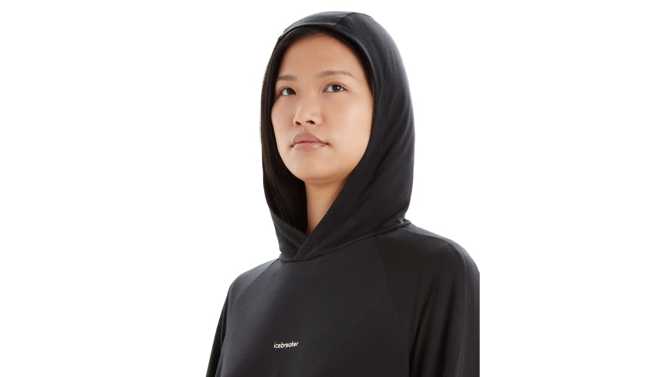 Icebreaker 125 Cool-Lite Sphere Long Sleeve Hoodie - Womens, Black, Large, IB0A56EX001L