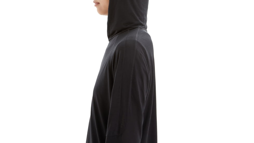 Icebreaker 125 Cool-Lite Sphere Long Sleeve Hoodie - Womens, Black, Large, IB0A56EX001L