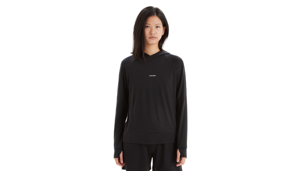 Icebreaker 125 Cool-Lite Sphere Long Sleeve Hoodie - Womens, Black, Large, IB0A56EX001L