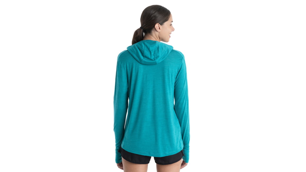 Icebreaker 125 Cool-Lite Sphere Long Sleeve Hoodie - Women's, Flux Green, Medium, IB0A56EX861M