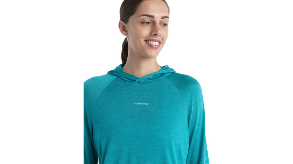 Icebreaker 125 Cool-Lite Sphere Long Sleeve Hoodie - Womens, Flux Green, Medium, IB0A56EX861M