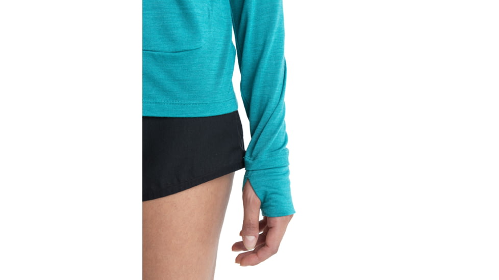 Icebreaker 125 Cool-Lite Sphere Long Sleeve Hoodie - Womens, Flux Green, Medium, IB0A56EX861M