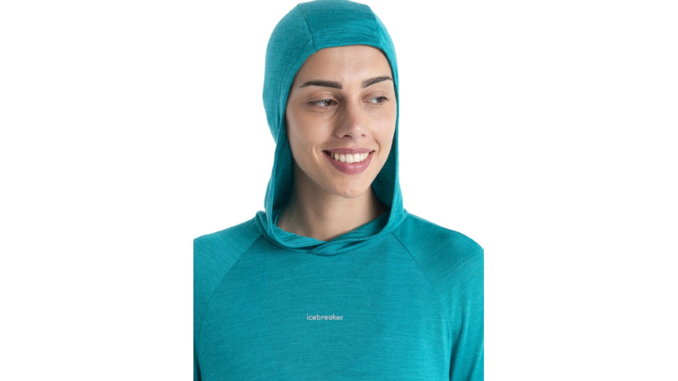 Icebreaker 125 Cool-Lite Sphere Long Sleeve Hoodie - Womens, Flux Green, Medium, IB0A56EX861M