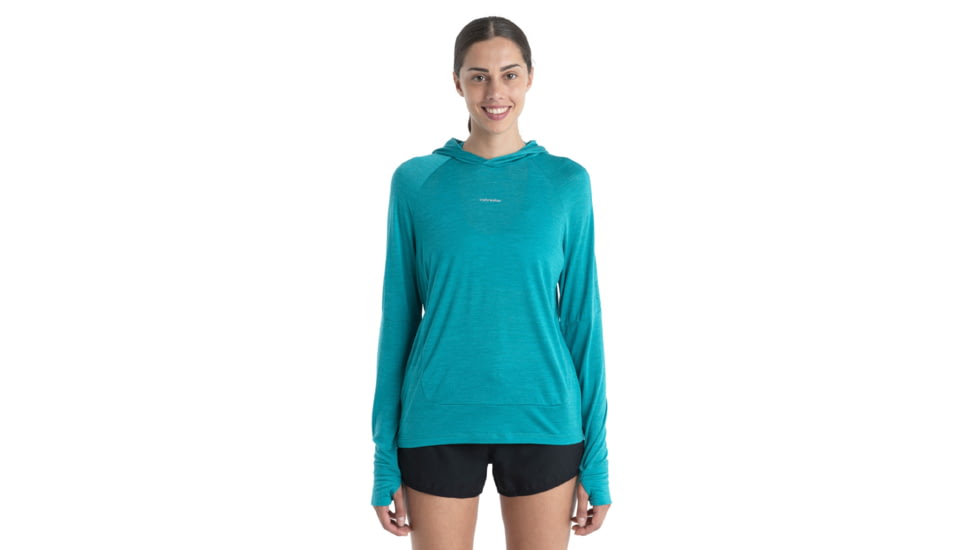 Icebreaker 125 Cool-Lite Sphere Long Sleeve Hoodie - Womens, Flux Green, Medium, IB0A56EX861M
