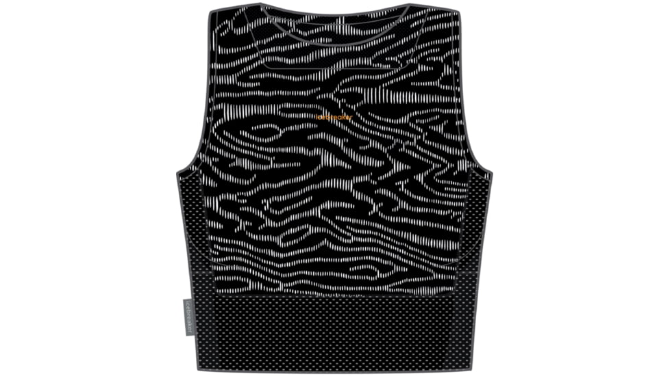 Icebreaker 125 ZoneKnit Cropped Bra-Tank Topo Lines - Women's, Black/Snow/Aop, Large, IB0A56QO991L