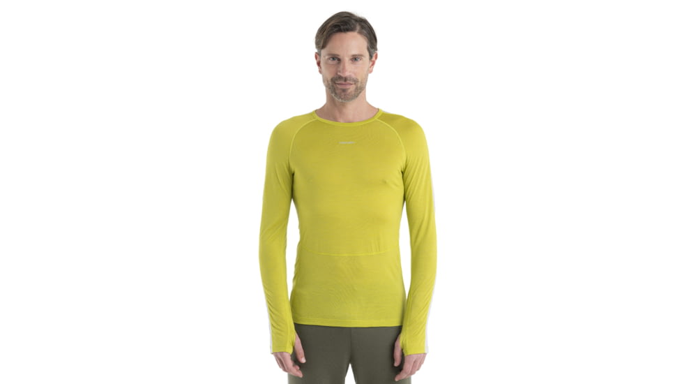 Icebreaker 125 ZoneKnit Long Sleeve Crewe Thermal Top - Mens, Bio Lime/Ether/Cb, 2XL, IB0A56H3883XXL