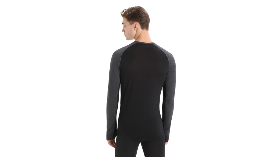Icebreaker 125 ZoneKnit Long Sleeve Crewe Thermal Top - Men's, Jet Heather/Black/Metro Heather/Cb, Extra Small, IB0A56H3585XS