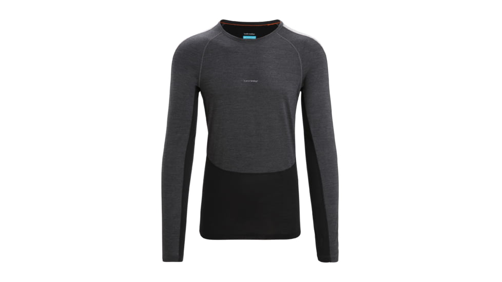 Icebreaker 125 ZoneKnit Long Sleeve Crewe Thermal Top - Mens, Jet Heather/Black/Metro Heather/Cb, Extra Small, IB0A56H3585XS