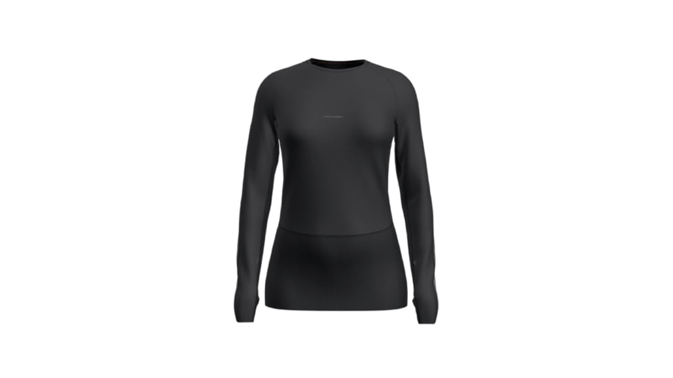 Icebreaker 125 ZoneKnit Long Sleeve Crewe Thermal Top - Women's, Jet Heather/Black/Metro Heather/Cb, Small, IB0A56H4585S