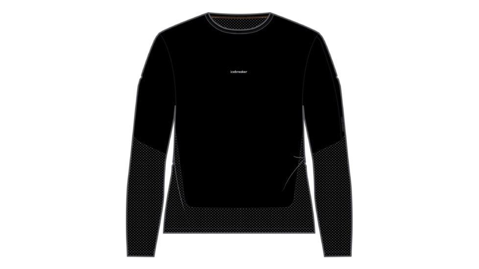 Icebreaker 125 ZoneKnit Long Sleeve Energy Wind T-Shirt - Women's, Black, Medium, IB0A56SO001M