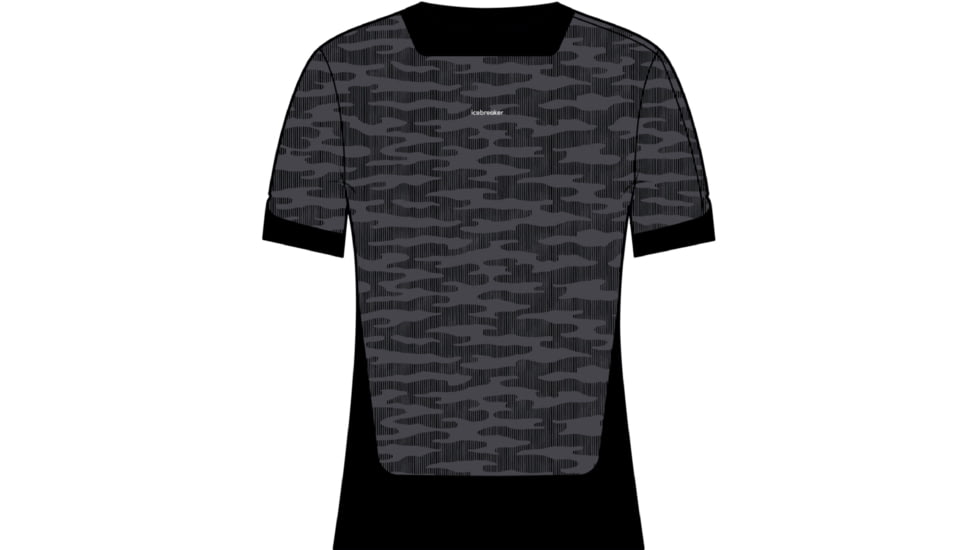 Icebreaker 125 ZoneKnit Short Sleeve IB Topo T-Shirt - Men's, Graphite/Black/Aop, Extra Large, IB0A56QCA53XL