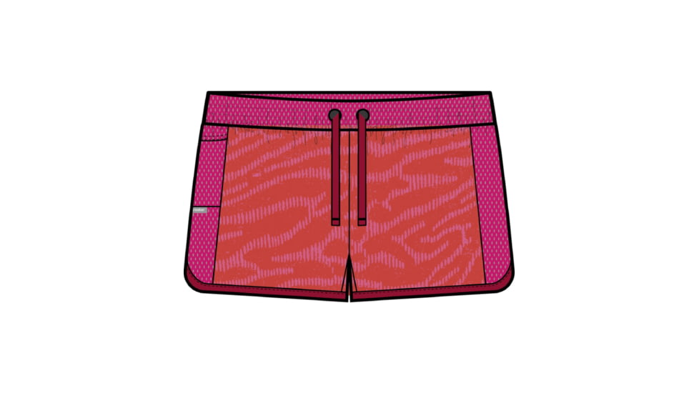 Icebreaker 125 ZoneKnit Topo Lines Shorts - Women's, Electron Pink/Tempo/Aop, Extra Large, IB0A56UR992XL