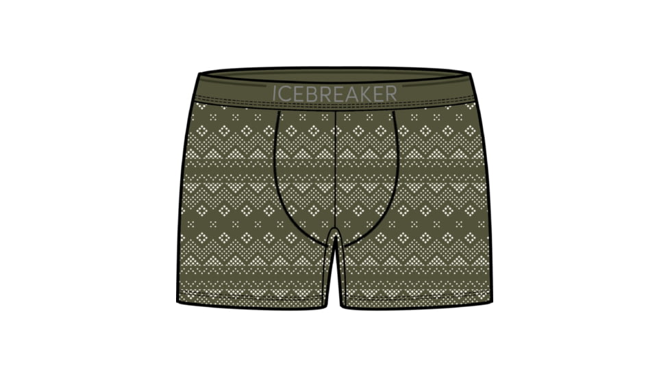Icebreaker 150 Anatomica First Snow Boxers - Men's, Loden/Snow/Aop, Extra Large, IB0A56VCA57XL