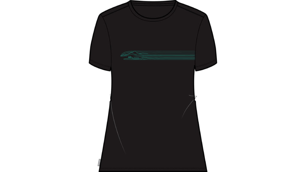 Icebreaker 150 Tech Lite II Short Sleeve Camping Lines T-Shirt - Women's, Black, Extra Large, IB0A56TE001XL