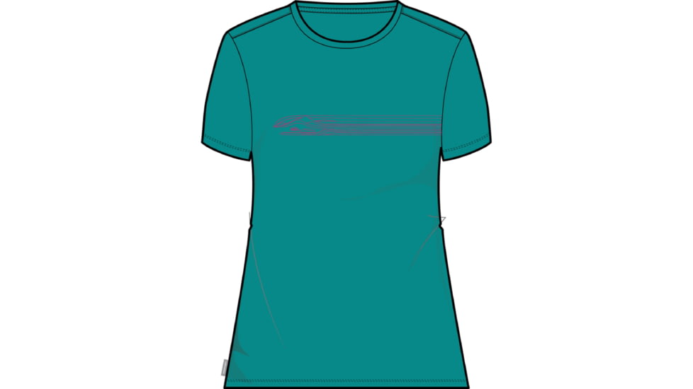 Icebreaker 150 Tech Lite II Short Sleeve Camping Lines T-Shirt - Women's, Flux Green, Extra Small, IB0A56TE861XS