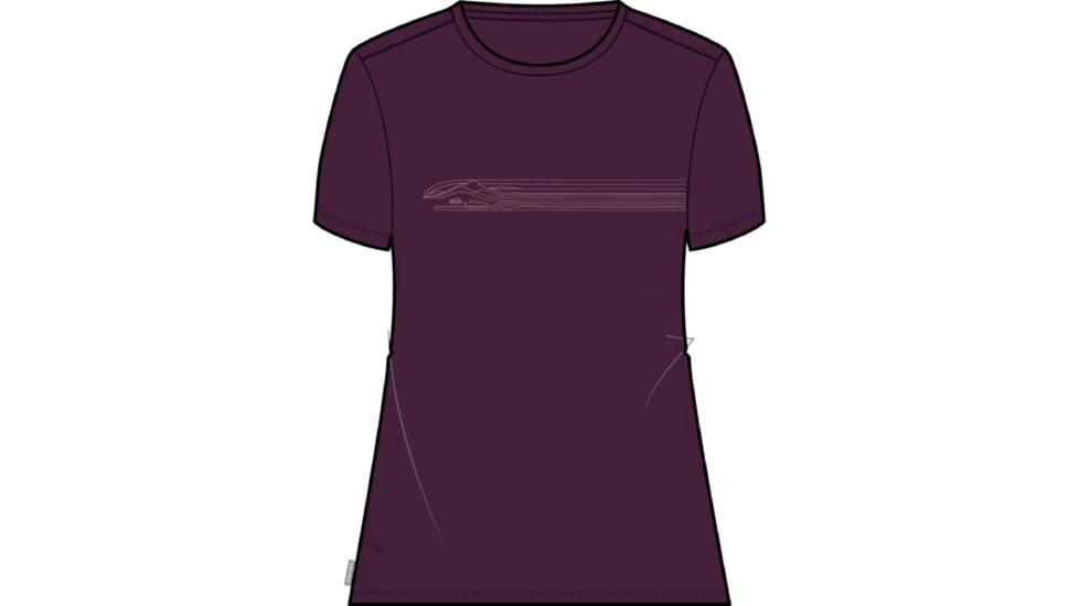 Icebreaker 150 Tech Lite II Short Sleeve Camping Lines T-Shirt - Women's, Nightshade, Extra Small, IB0A56TE853XS