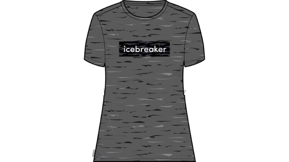 Icebreaker 150 Tech Lite II Short Sleeve Glacial Flow Logo T-Shirt - Women's, Gritstone Heather, Medium, IB0A56UM004M