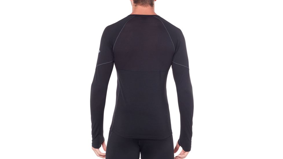 Icebreaker 150 Zone Long Sleeve Crewe, Black/Mineral, Small, 104347-001-S