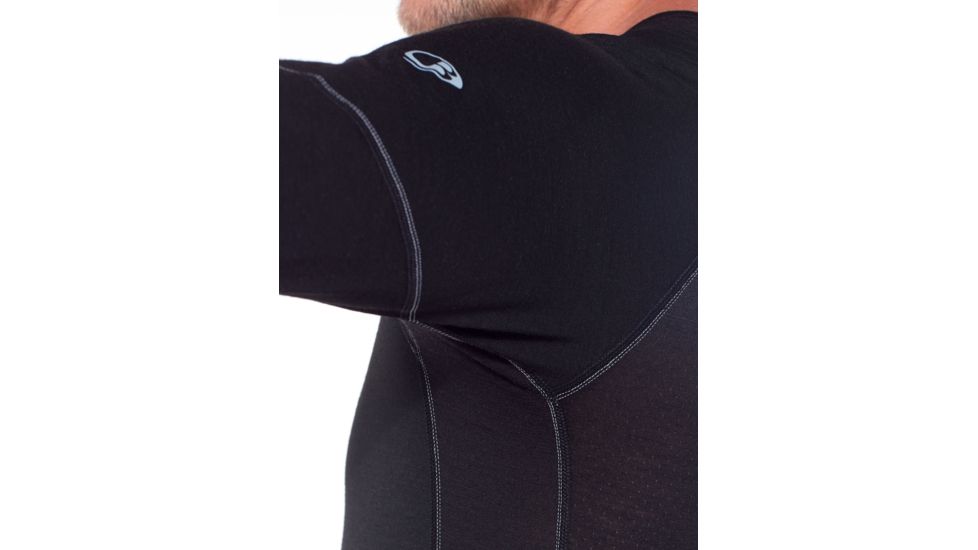 Icebreaker 150 Zone Long Sleeve Crewe, Black/Mineral, Small, 104347-001-S